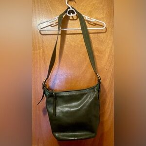 Vintage Coach 11422 Bleecker Tattersall Vachetta Duffle Bucket Bag Olive Green